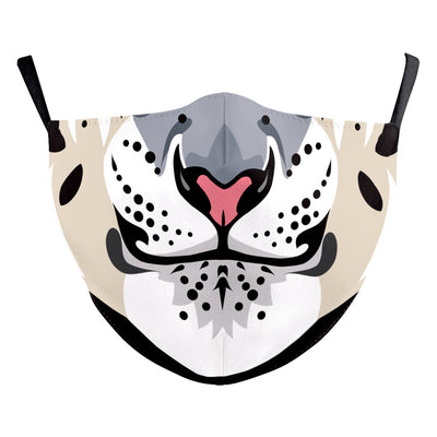 Blue double-layer ear-hanging face mask with a colorful Day of the Dead and cartoon skull pattern. - Image 11
