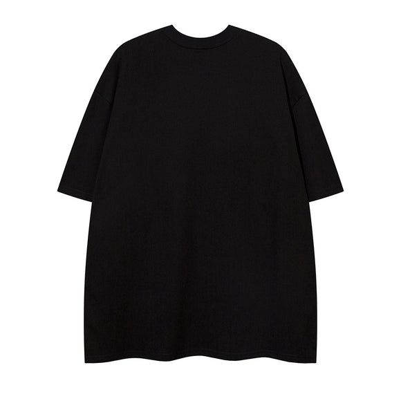 Men's Short Sleeve Letter Wave Print T-Shirt