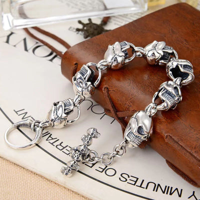 Pulsera de Plata 925 con Calavera de 12mm para Hombre - Image 8