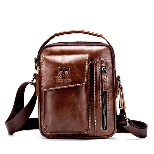 Bolsa Mensajero de Cuero Genuino para Hombre - Primera Capa
