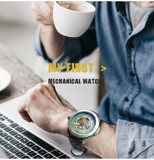 Reloj Mecánico Automático Vintage Hueco de Estilo Nostálgico - Image 3