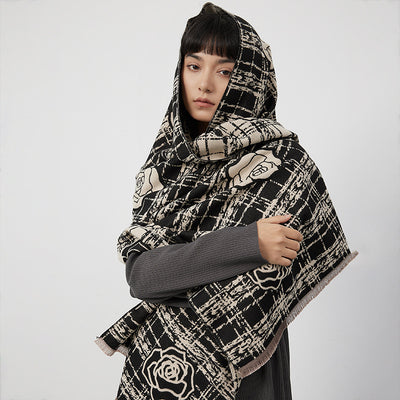 Bufanda Reversible Camellia para Mujer - Doble Cara Extra Gruesa - Image 26