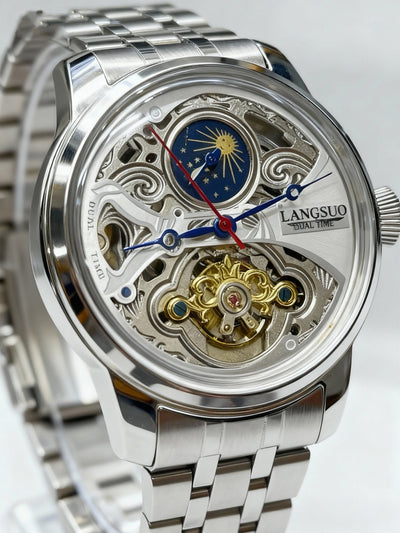 Reloj Automático Tourbillon con Fases Lunares y Diseño Calado - Image 6