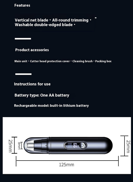 Depilador Nasal Eléctrico con Pantalla LED Digital - Image 11