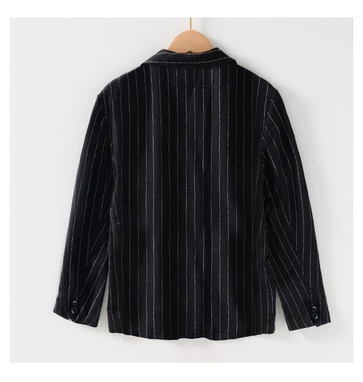 Traje Suelto de Ramio a Rayas Vintage para Primavera y Otoño - Image 12
