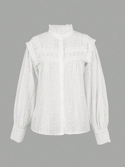Blusa Resort Calada con Bordado y Diseño Hueco - Image 11