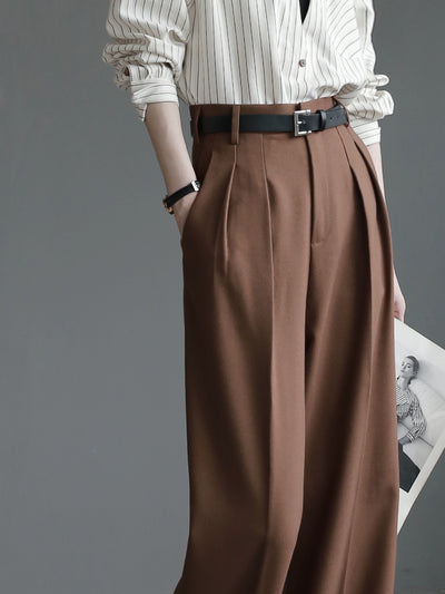 Pantalones de Talle Alto Mujer Pierna Ancha Recta Elegantes - Image 16