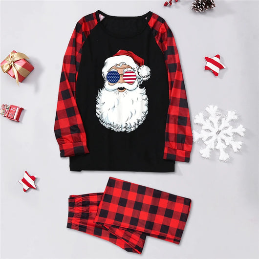 White long-sleeve pajama top with "wild one" graphic and red and black plaid pants. - Image 25
