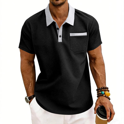Polo Holgado de Punto Waffle para Hombre - Manga Corta - Image 31