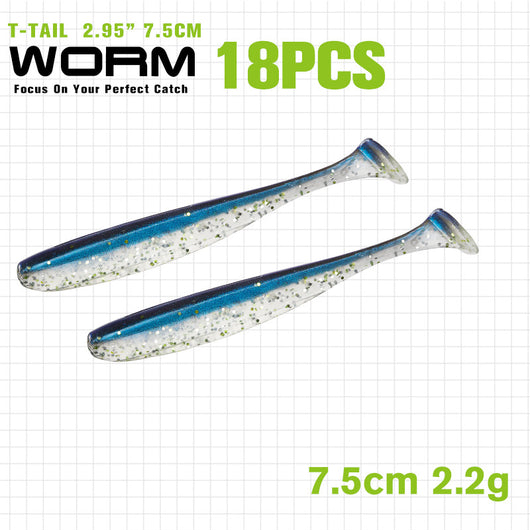 Gusano Artificial T-tail 55 75mm - Anzuelo de Pesca Realista - Image 43