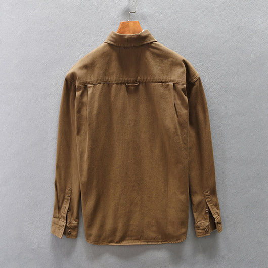 Camisa Suelta Amekaji de Algodón para Hombre con Hombros Relajados - Image 2