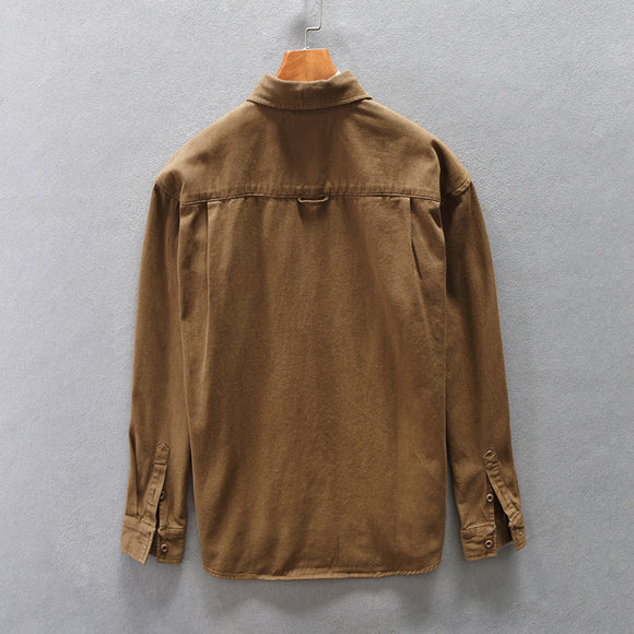 Camisa Suelta Amekaji de Algodón para Hombre con Hombros Relajados