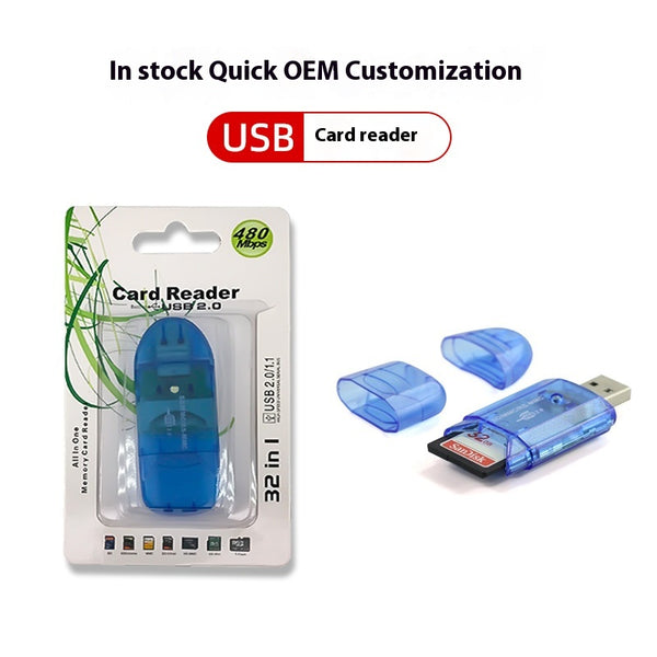 Lector de Tarjetas USB Transparente con LED Creativo