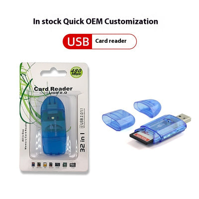 Lector de Tarjetas USB Transparente con LED Creativo - Image 2