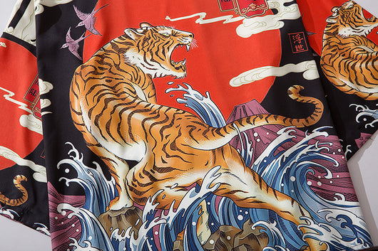 Kimono Ukiyo-e Estampado Tigre - Bata Tradicional Japonesa - Image 8