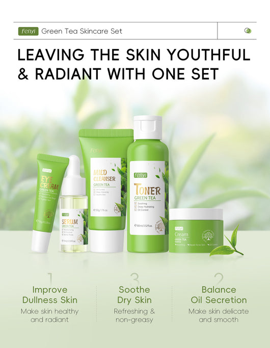 Set de Cuidado Facial con Té Verde - 5 Piezas - Image 8