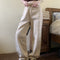 Jeans Retro Cintura Alta Floral Claro Holgado Recto Mujer