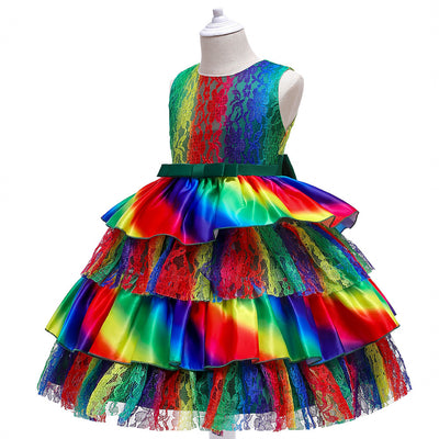 Vestido Princesa Degradado de Encaje Multicolor - Image 6