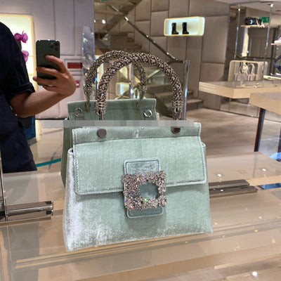 Bolso Tote Elegante con Flores de Diamantes y Cristales - Image 4