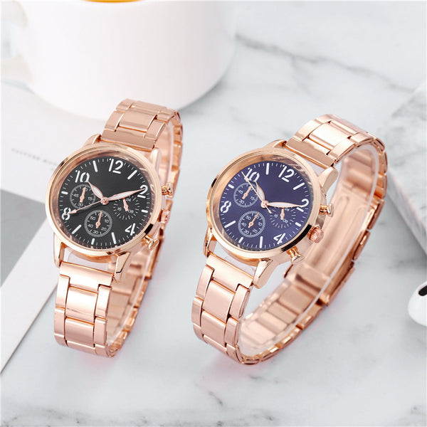 Reloj de Pulsera Luminoso Multifuncional para Mujer con Banda de Acero