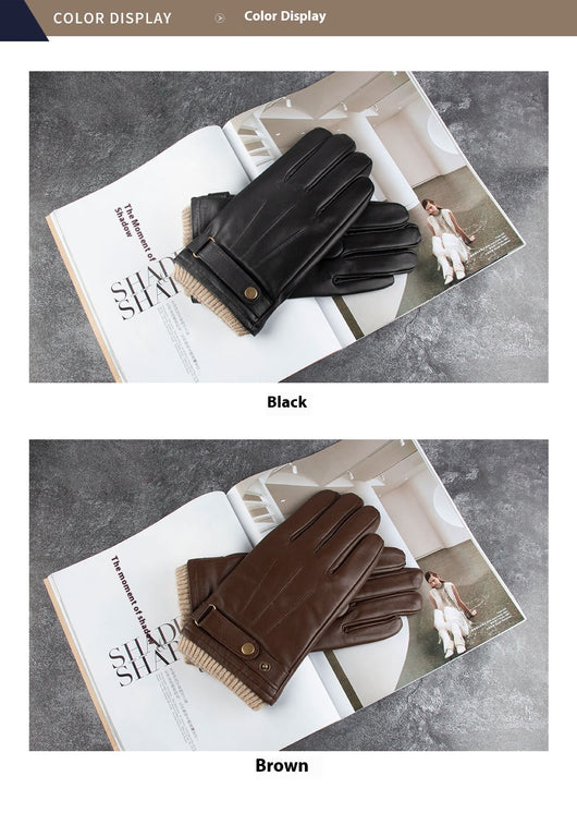 Guantes de Invierno en Piel de Oveja Forrados en Polar, Resistentes al Viento - Image 10