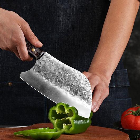 Cuchillo de Cocina Forjado a Mano en Acero Inoxidable con Mango de Madera - Image 3