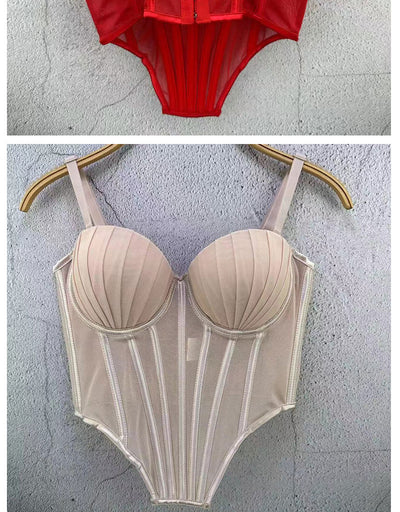Corpiño de Encaje Mesh Estilo Francés - Diseño Trasero Plástico para Usar como Prenda - Image 15