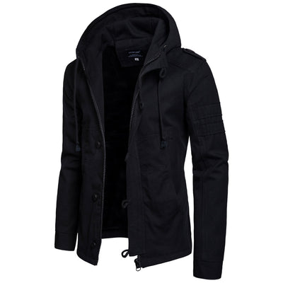 Chaqueta Militar Hombre Verde Oliva Ancha Casual con Capucha - Image 6