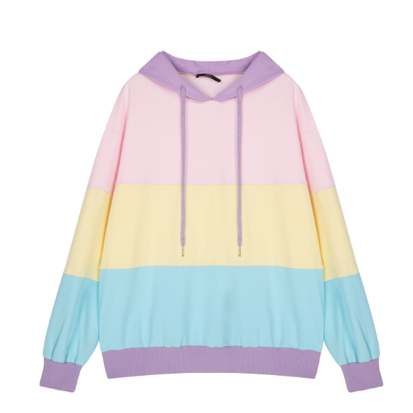 Sudadera con Capucha y Cordones en Colores Pastel - Estilo Universitario Manga Larga para Mujer - Image 5