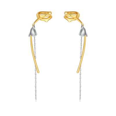 Aretes de Flores Retro Lujo de Nicho para Mujer con Borlas - Image 8