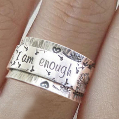 Anillo Vintage Unisex 'Soy Suficiente' con Letras - Image 2