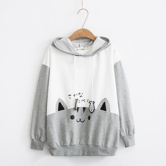 Sudadera con Capucha Estampado Gato Mori Kawaii para Mujer - Image 12