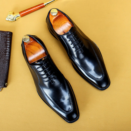 Zapatos Oxford de Cuero para Hombre - Elegancia Profesional con Punta Afilada