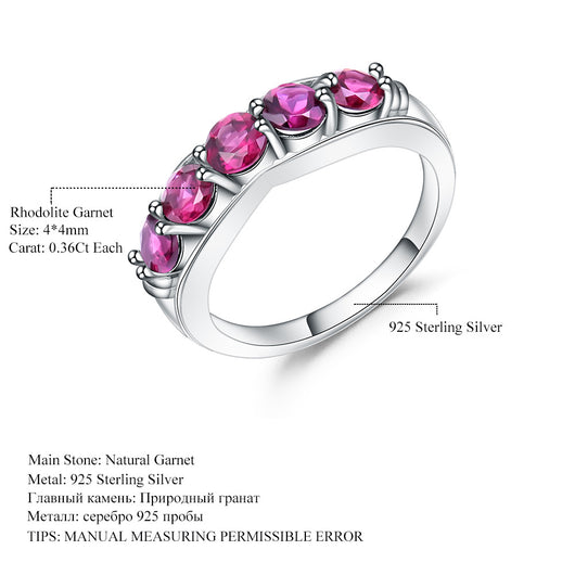 Anillo de Granate Rosa Natural con Plata 925 - Diseño Elegante en Piedra Semipreciosa - Image 3