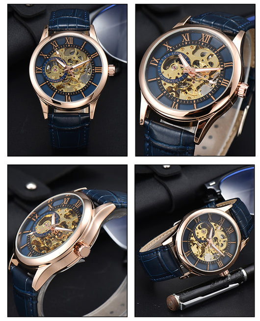 Reloj Mecánico Hombre Escala Romana Resistente al Agua Estilo Ejecutivo - Image 10