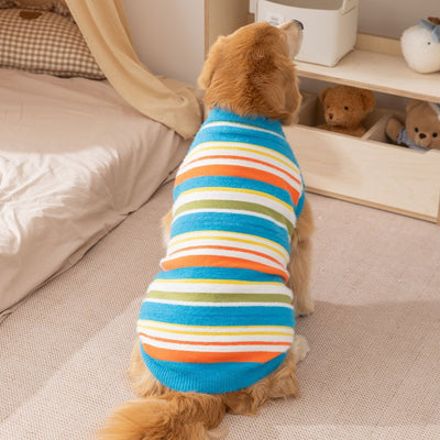 Suéter Rayado sin Mangas para Perros - Ropa de Otoño e Invierno para Golden Retriever y Mascotas - Image 9