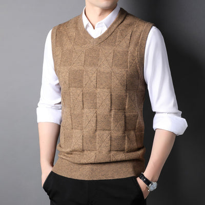 Chaleco Jacquard Texturizado para Hombre - Diseño Elegante en Colores Sólidos - Image 8