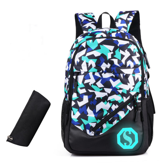 Mochila Urbana de Tres Compartimentos con Diseño Cuadros y Graffiti - Image 23