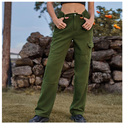 Pantalones Casuales de Cintura Alta y Pierna Recta para Mujer - Image 8