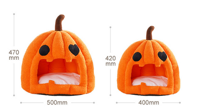 Cama Cálida Tipo Calabaza para Gatos y Perros - Diseño Semicerrado - Image 6