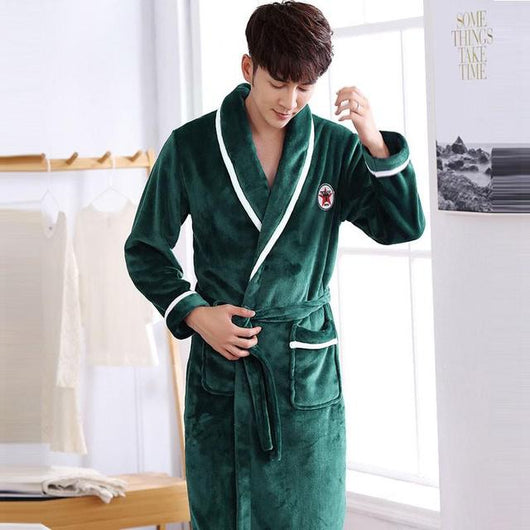 Bata Pijama de Franela Invierno Elegante y Cómoda - Image 12