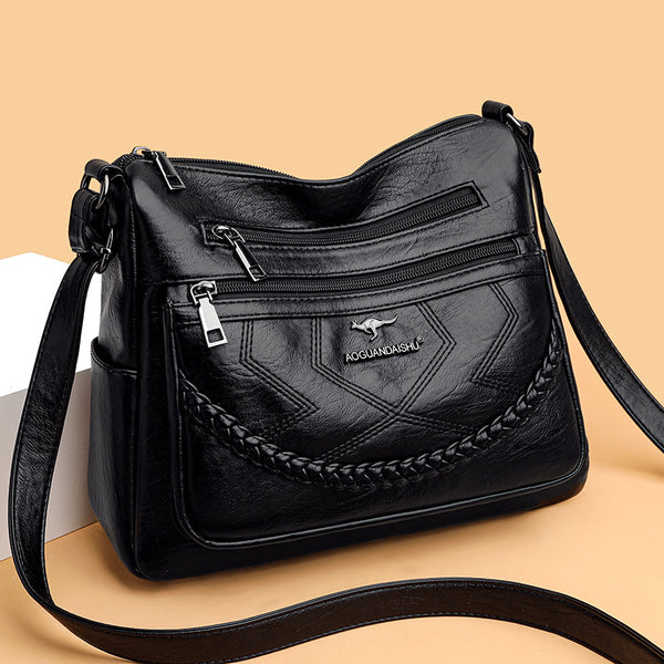 Bolso de Hombro de Cuero Suave para Mujer - Capacidad Extra Grande