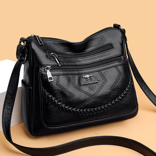Bolso de Hombro de Cuero Suave para Mujer - Capacidad Extra Grande