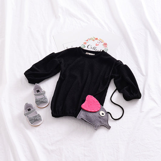 Blusa Infantil Primavera con Mangas Linterna - Colores Sólidos - Image 12
