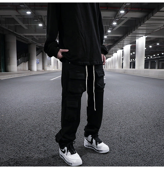 Pantalón de Buzo Recto con Bolsillos Múltiples y Cordón Ajustable - Image 17