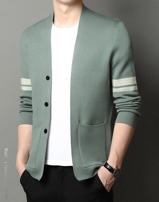 Suéter Abrigo Hombre Invierno Tejido Grueso Jacquard Manga Larga - Image 10