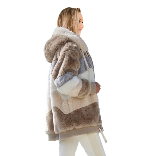 Chaqueta Hoodie Suave Oversize Multicolor para Mujer - Image 11