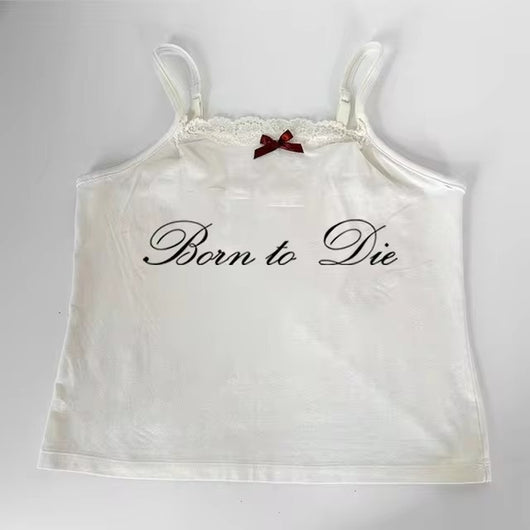 Top Corto sin Mangas con Estampado de Letras en Encaje - Image 8