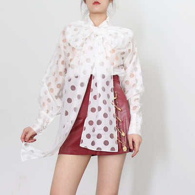 Blusa Larga con Mangas Linterna y Lunares - Diseño Moderno - Image 5