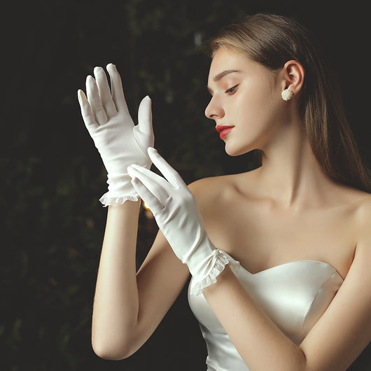 Guantes Cortos de Tul para Novia
